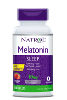 Анонс фото natrol melatonin 10 mg fast dissolve (75 табл) клубника