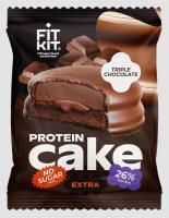 Анонс фото fit kit protein cake extra (50 гр) тройной шоколад