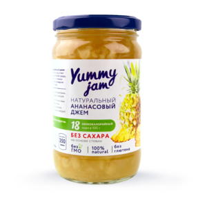 Анонс фото yummy jam низкокалорийный джем (350 гр) ананасовый