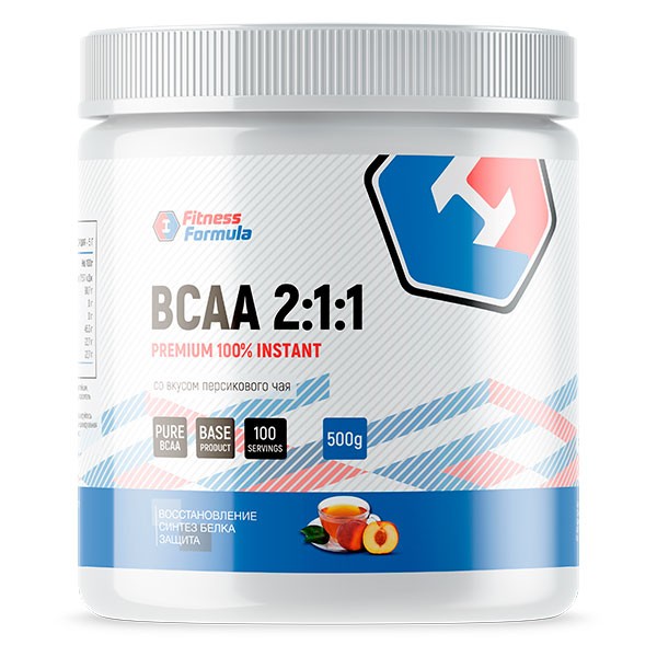 Анонс фото fitness formula bcaa 2:1:1 (500 гр) персиковый чай