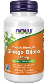 Детальное фото NOW Ginkgo Biloba 120 mg Double Strength (100 капс)