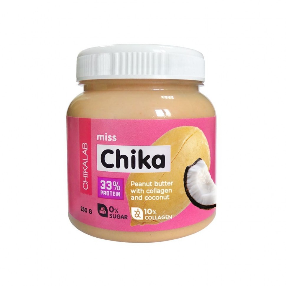 Анонс фото chikalab miss chika (250 гр) арахисовая паста с кокосом