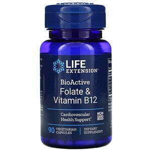 Детальное фото Life Extension BioActive Folate & Vitamin B12 (90 вег. капс)