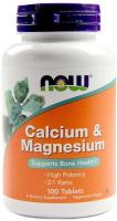 Анонс фото now calcium & magnesium (100 табл)