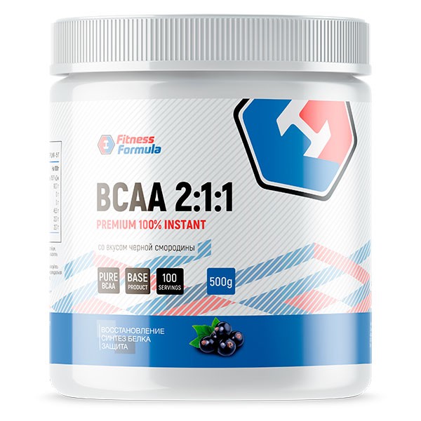 Анонс фото fitness formula bcaa 2:1:1 (500 гр) черная смородина 
