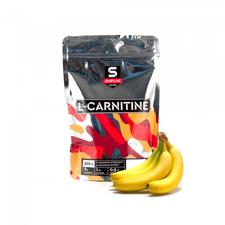 Анонс фото sportline l-carnitine + guarana (300 гр) банан