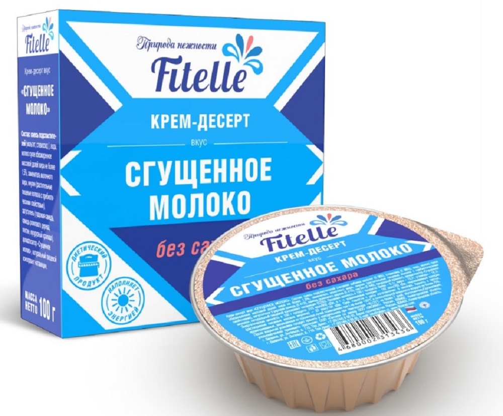 Анонс фото fitelle крем-десерт (100 гр) сгущенное молоко