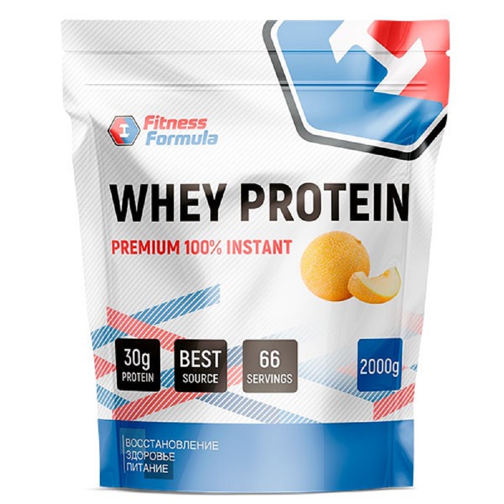 Анонс фото fitness formula 100% whey protein premium (2000 гр) дыня