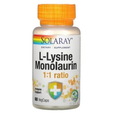 Детальное фото Solaray L-Lysine Monolaurin 1:1 Ratio (60 вег. капс)