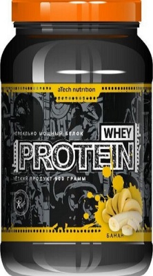 Детальное фото aTech Whey protein 100% банка (0,9 кг) Банан