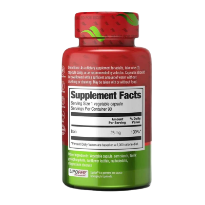 Детальное фото Orzax Liposomal Iron 25 mg (90 вег. капс)