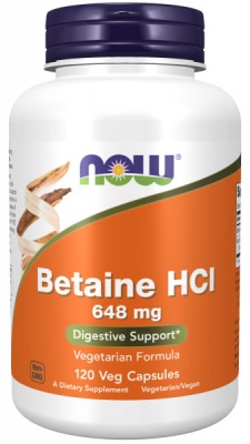 Детальное фото NOW Betaine HCl 648 mg (120 капс)