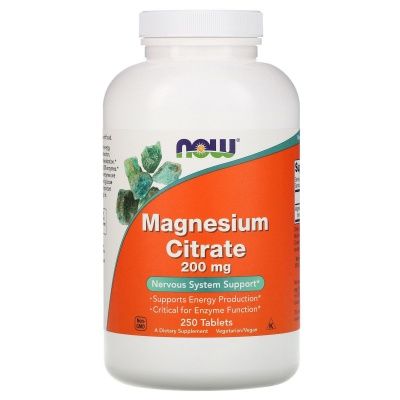 Детальное фото NOW Magnesium Citrate 200 mg (250 табл)