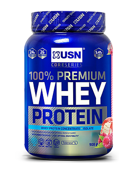Анонс фото usn 100% premium whey protein (908 гр) клубника