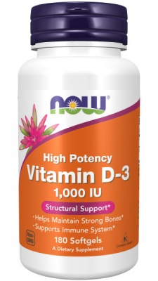 Детальное фото NOW Vitamin D-3 1000 IU (180 гел. капс)
