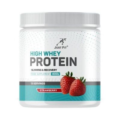 Детальное фото Just Fit High Whey Protein 76% (400 гр) pr66 Клубника