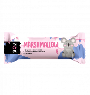 Детальное фото SOJ Marshmallow Bar (30 гр) С вишневой начинкой в молочном шоколаде