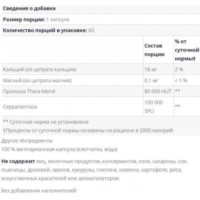 Детальное фото Enzymedica SerraGold (60 капс)