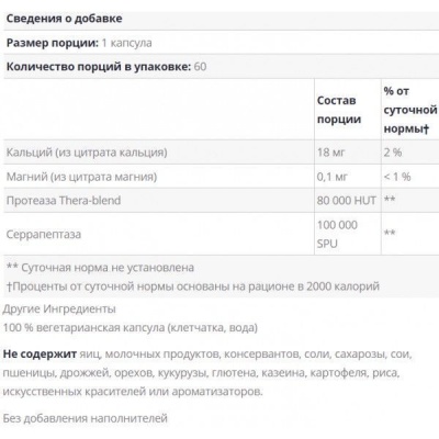 Детальное фото Enzymedica SerraGold (60 капс)