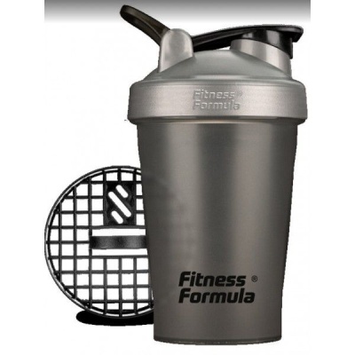 Детальное фото Fitness Formula Шейкер с держателем (400 мл) Прозрачный с серой крышкой