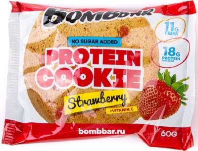 Детальное фото Bombbar Protein Cookie (60 гр) Клубника