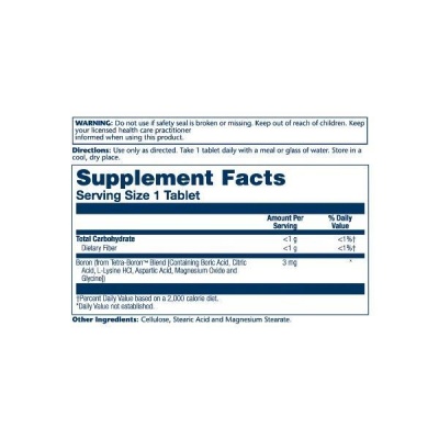 Детальное фото Solaray Tetra-Boron 3 mg (100 табл)