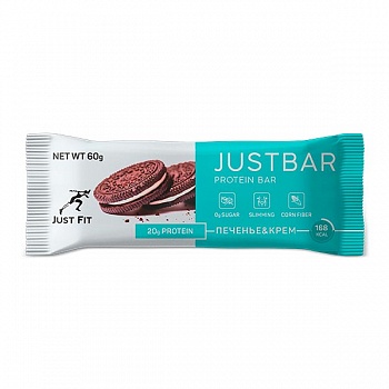 Анонс фото just fit justbar (60 гр) печенье & крем