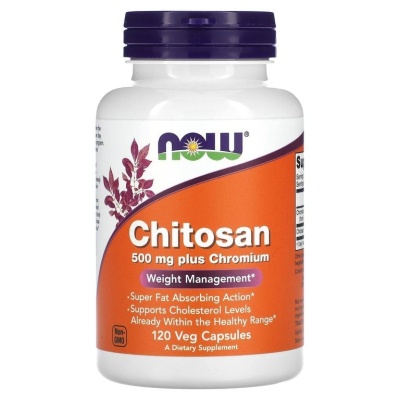 Детальное фото NOW Chitosan 500 mg plus Chromium (120 вег.капс)