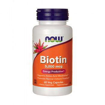 Анонс фото now biotin 5000 mcg (60 капс)