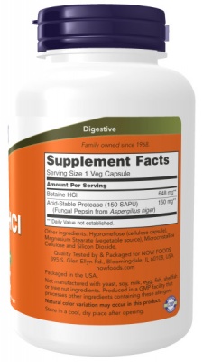 Детальное фото NOW Betaine HCl 648 mg (120 капс)