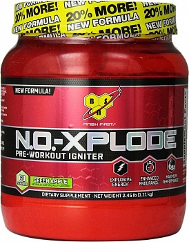 Анонс фото bsn n.o.-xplode pre-workout igniter (1,11 кг) зеленое яблоко