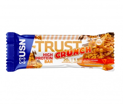 Детальное фото USN Trust Crunch Protein Bar (60 гр) Солёная Карамель - арахис 