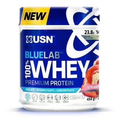 Детальное фото USN BlueLab 100% Whey Premium Protein (454 гр) Клубника
