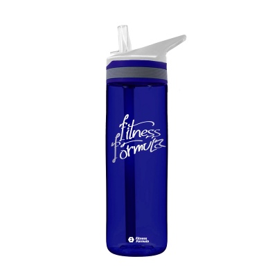 Детальное фото Fitness Formula Питьевая бутылка с трубочкой и выдвигающимся носиком (800 мл) Синяя
