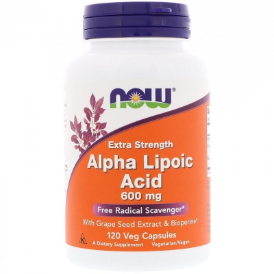 Детальное фото NOW Alpha Lipoic Acid 600 mg (120 капс)