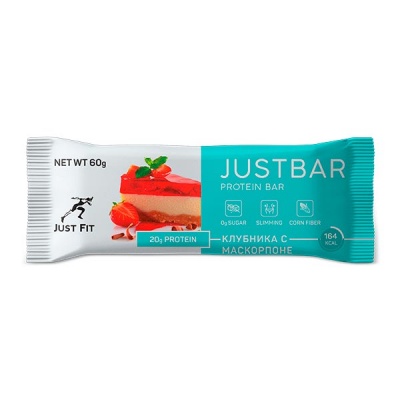 Детальное фото Just Fit JustBar (60 гр) Клубника с маскарпоне