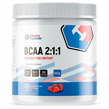 Анонс фото fitness formula bcaa 2:1:1 (500 гр) клубника