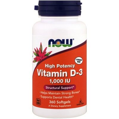 Детальное фото NOW Vitamin D-3 1000 IU (360 гел. капс)