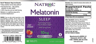 Детальное фото Natrol Melatonin 10 mg Fast Dissolve (75 табл) Клубника