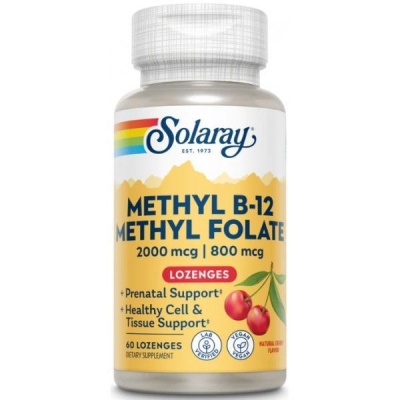 Детальное фото Solaray Methyl B-12 & Methyl Folate (60 лед) Вишня