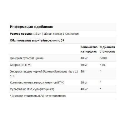 Детальное фото Trace Elderberry + Ionic Zinc (59 мл)