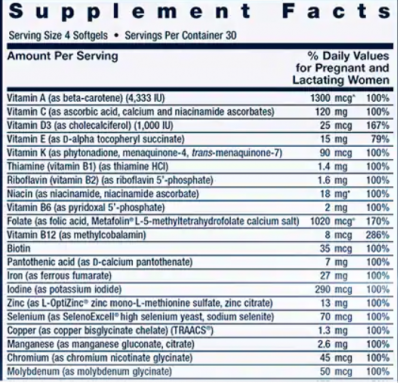 Детальное фото Life Extension Prenatal Advantage (120 гел. капс)