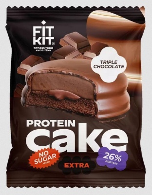 Детальное фото Fit Kit Protein Cake Extra (50 гр) Тройной шоколад