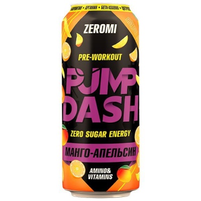 Детальное фото Zeromi Pre-Workout Pump Dash (500 мл) Манго-Апельсин