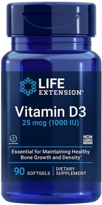 Детальное фото Life Extension Vitamin D3 25 mcg (1000 IU)  (90 гел. капс)