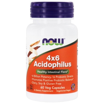 Детальное фото NOW 4X6 Acidophilus (60 капс)