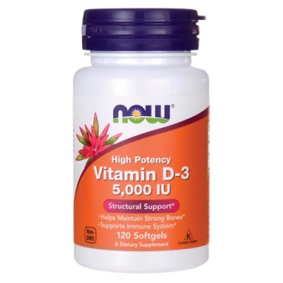 Детальное фото NOW Vitamin D-3 5000 IU (120 гел. капс)