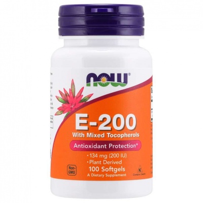 Детальное фото NOW E-200 IU With Mixed Tocopherols (100 гел. капс)