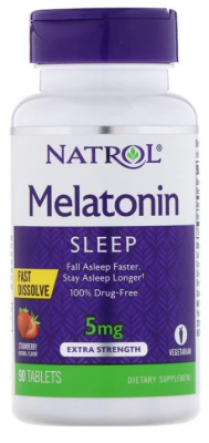 Детальное фото Natrol Melatonin 5 mg Fast Dissolve (90 табл) Клубника