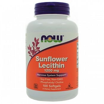 Анонс фото now sunflower lecithin 1200 mg (100 гел. капс)